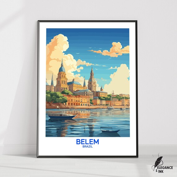Belem Wall Hanging Posterbelem Flat Vector Illustration Canvaspara Handmade Wooden Frame And Unframed Colorful Vintage Gift