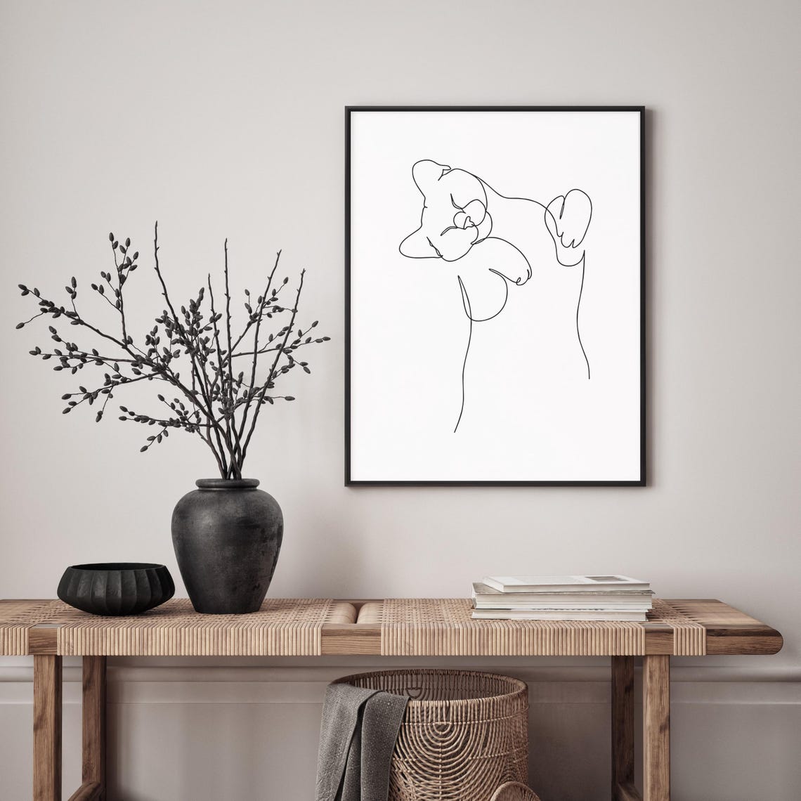 Bear Line Artbear Art Print Animal Drawing Minimalist Wall Bedroom - Image 4