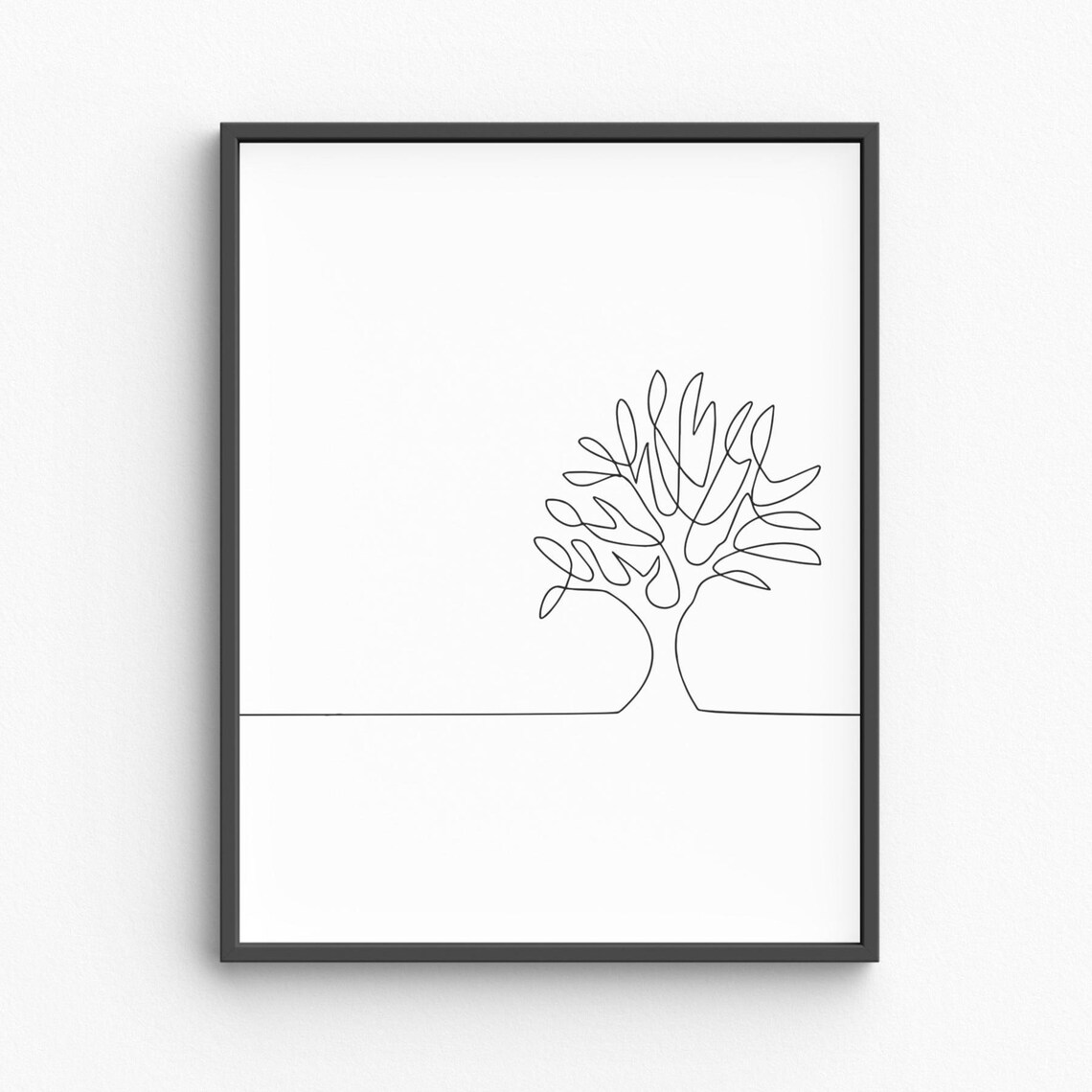 Minimalist Tree Line Art Nature Wall Art Print
