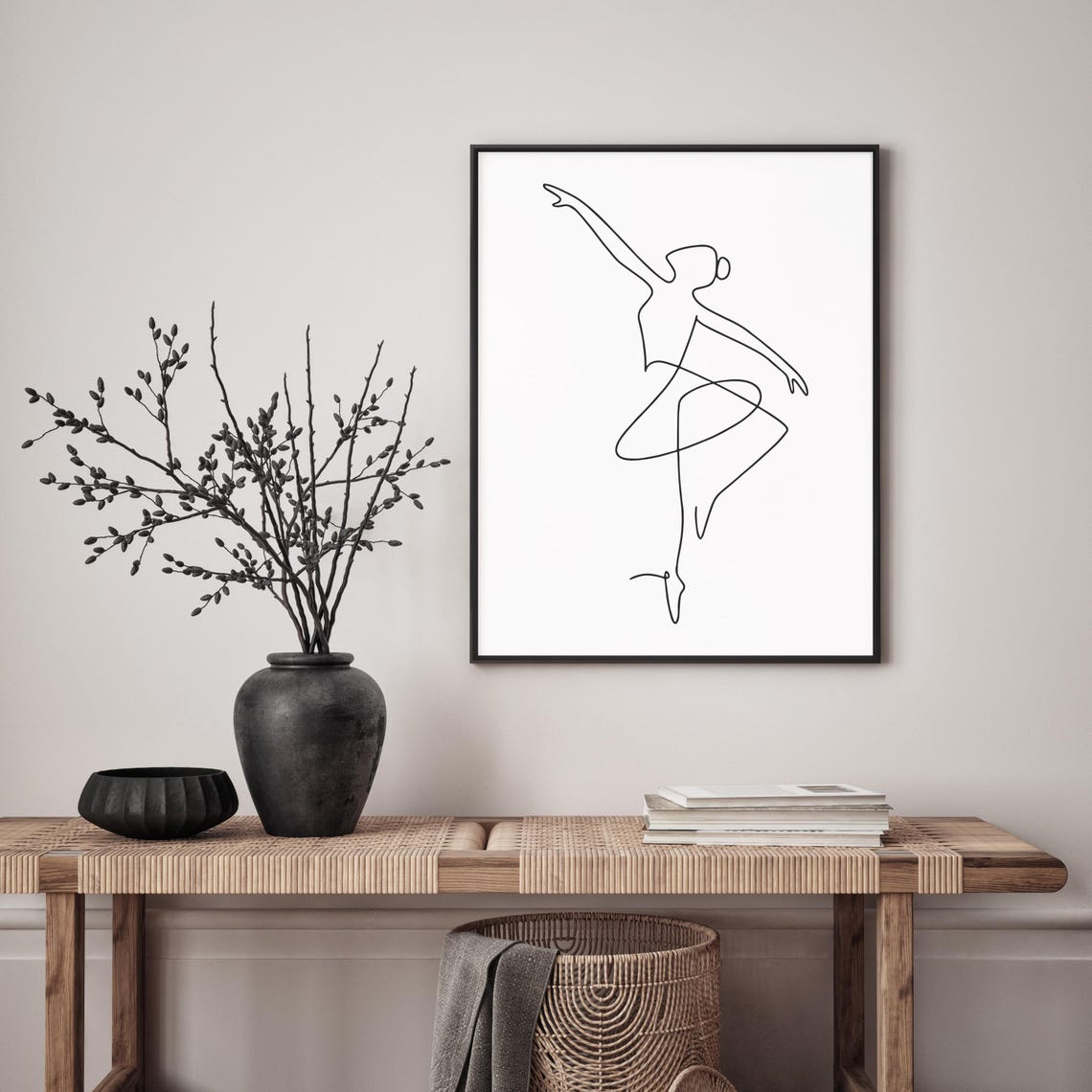 Ballerina Arabesque On Pointe Graceful Minimalist Line Art Poster - Image 4