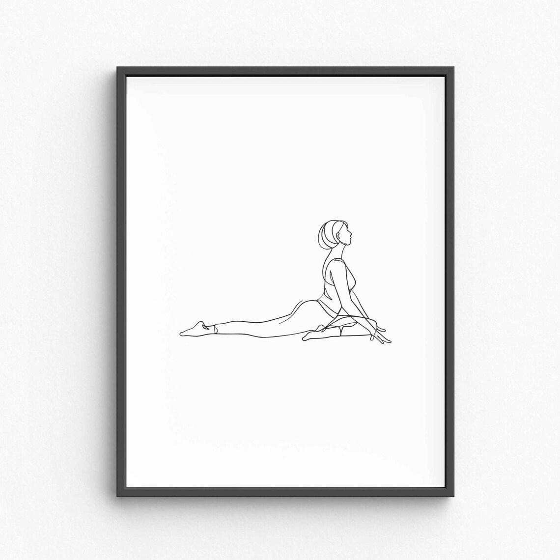 Yoga Woman Seated Stretch Pose Line Drawing Zen Studio Wellness Decor Poster