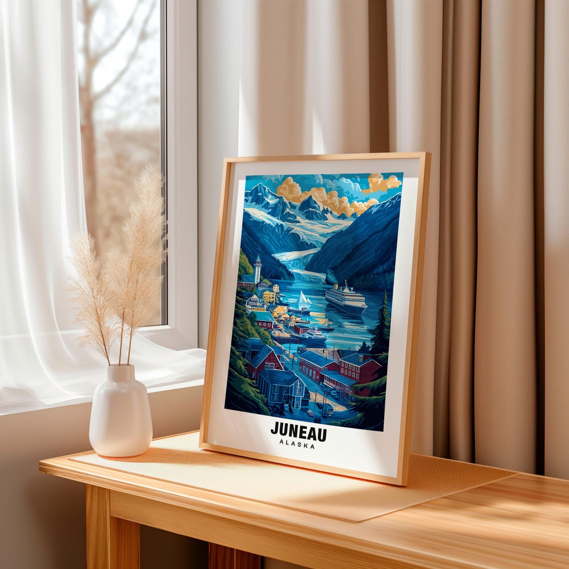 Juneau Print Alaska Poster Juneau Views Juneau Art Alaska Charm Juneau Beauty Cultural Heritage Historic Town Coastal Landscape - Image 3