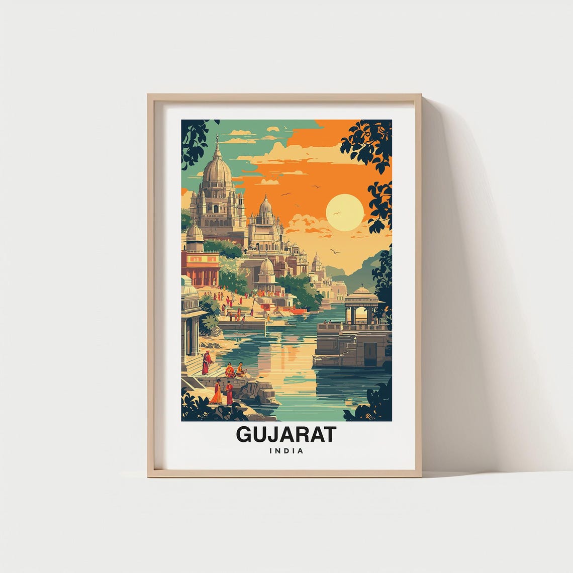 Gujarat City Print Gujarat Travel Poster India Travel Gift Gujarat India Poster Gujarat Gift Indian Culture