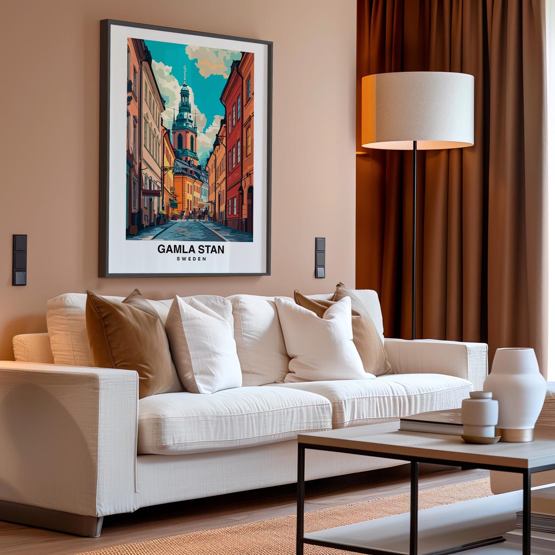 Gamla Stan Old Town Travel Print Wall Art Stockholm Sweden City Print Gamla Stan Old Town Travel Gift Gamla Stan Old Town Poster - Image 4