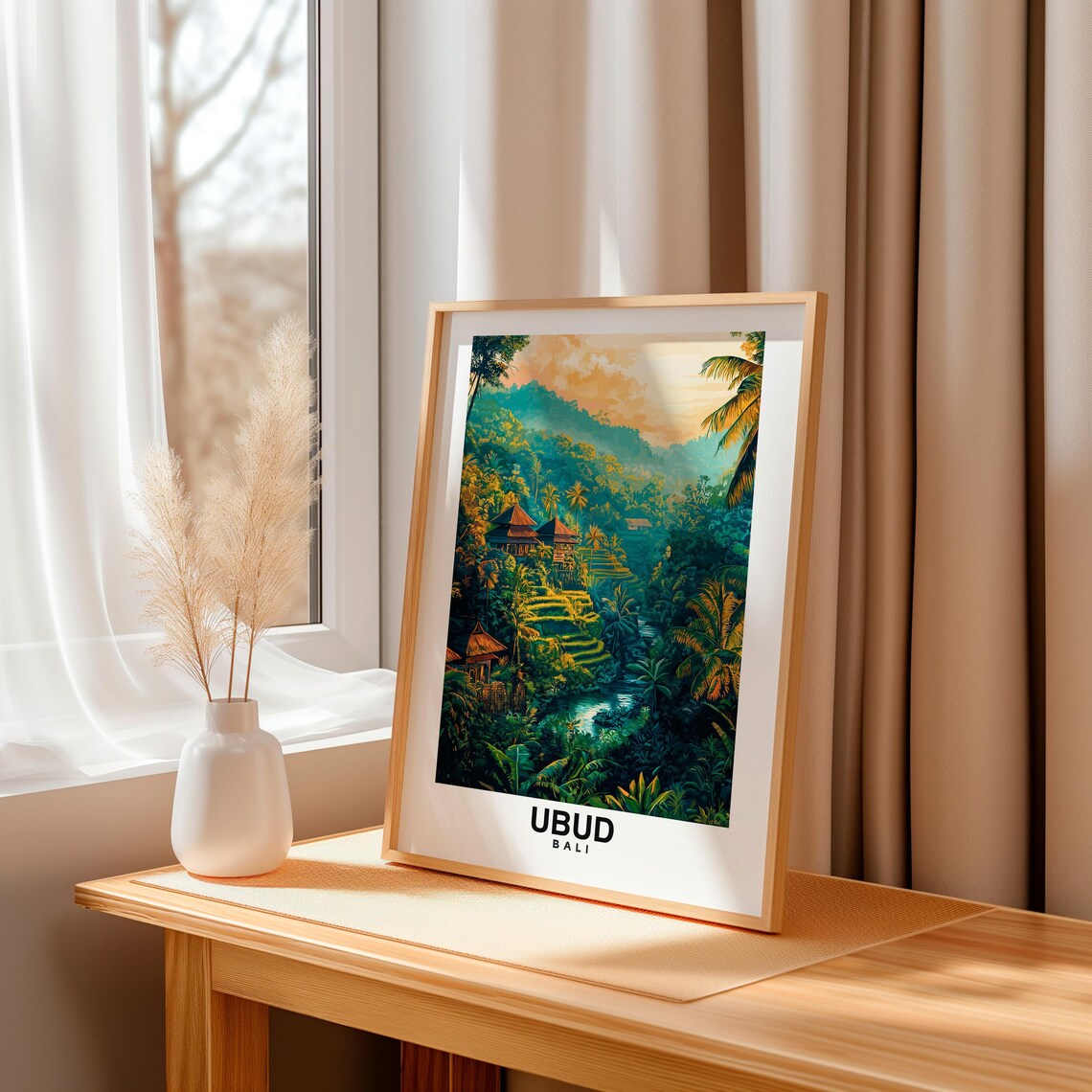 Ubud City Print Ubud Travel Poster Bali Travel Gift Ubud Bali Poster Ubud Gift Indonesian Culture Ubud Bali Poster - Image 3