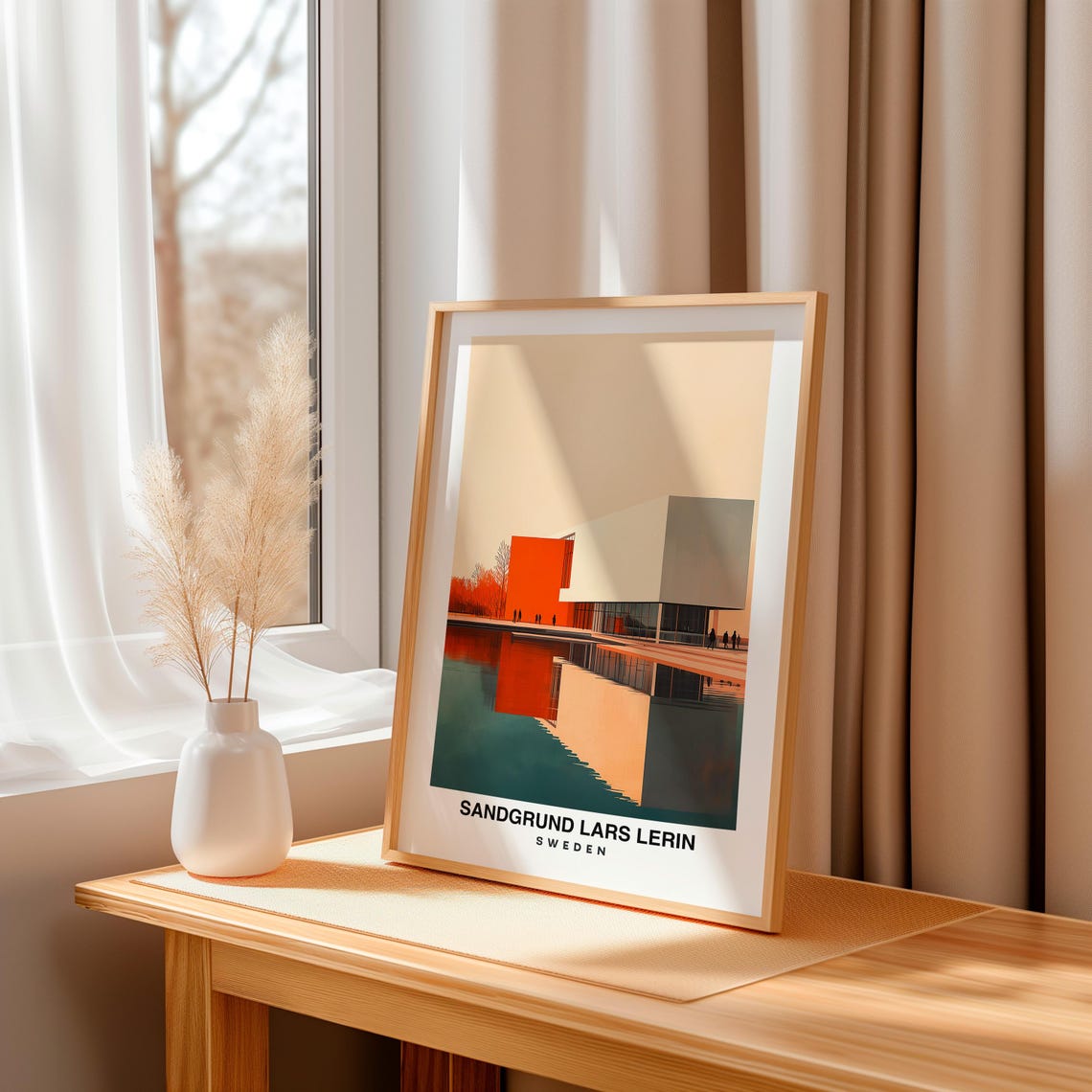 Sandgrund Lars Lerin Art Gallery Travel Print Wall Art Karlstad Sweden City Print Sandgrund Lars Lerin Art Gallery Travel Gift Wall Art - Image 3