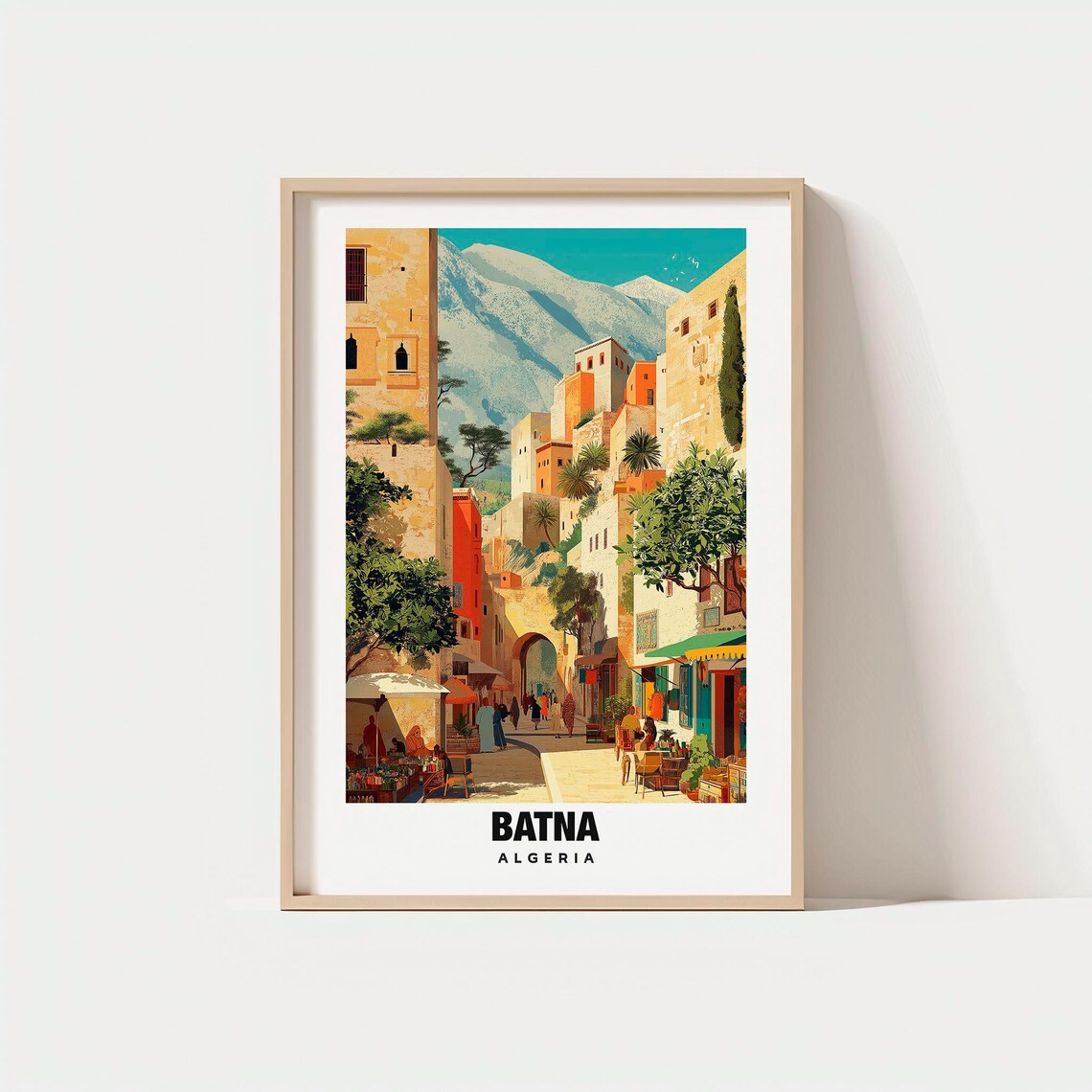 Batna Algeria Historic Mountain Town Alley and Market Street Poster