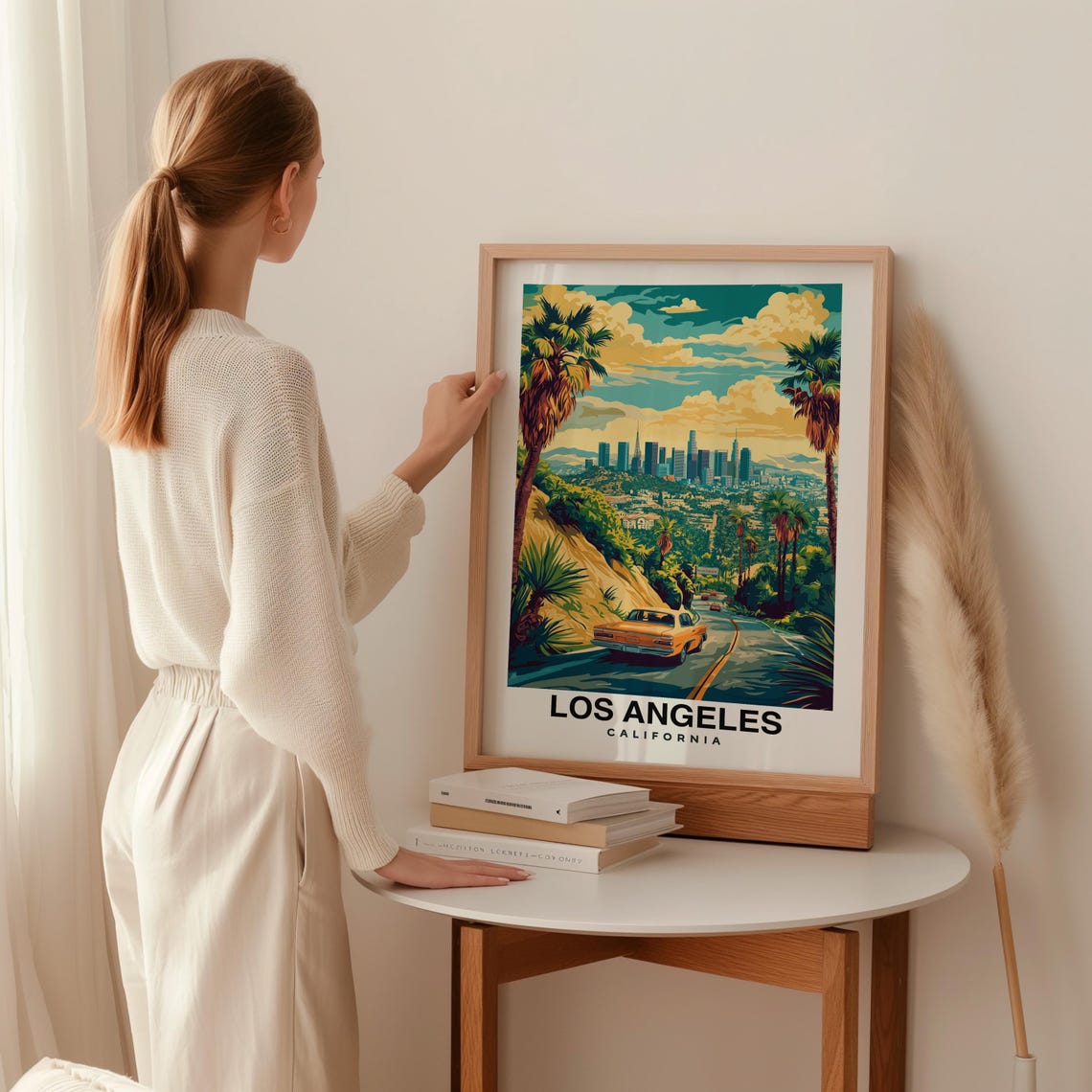 Los Angeles Print California Poster Travel Wall Art Cityscape Print Scenic Art Urban Decor Landmark Print Usa Poster Travel Poster - Image 2
