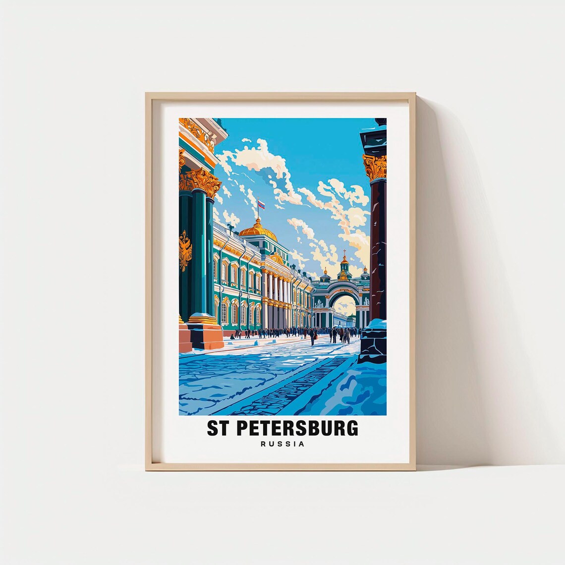 St Petersburg Russia Winter Palace Square Winter Scene Poster