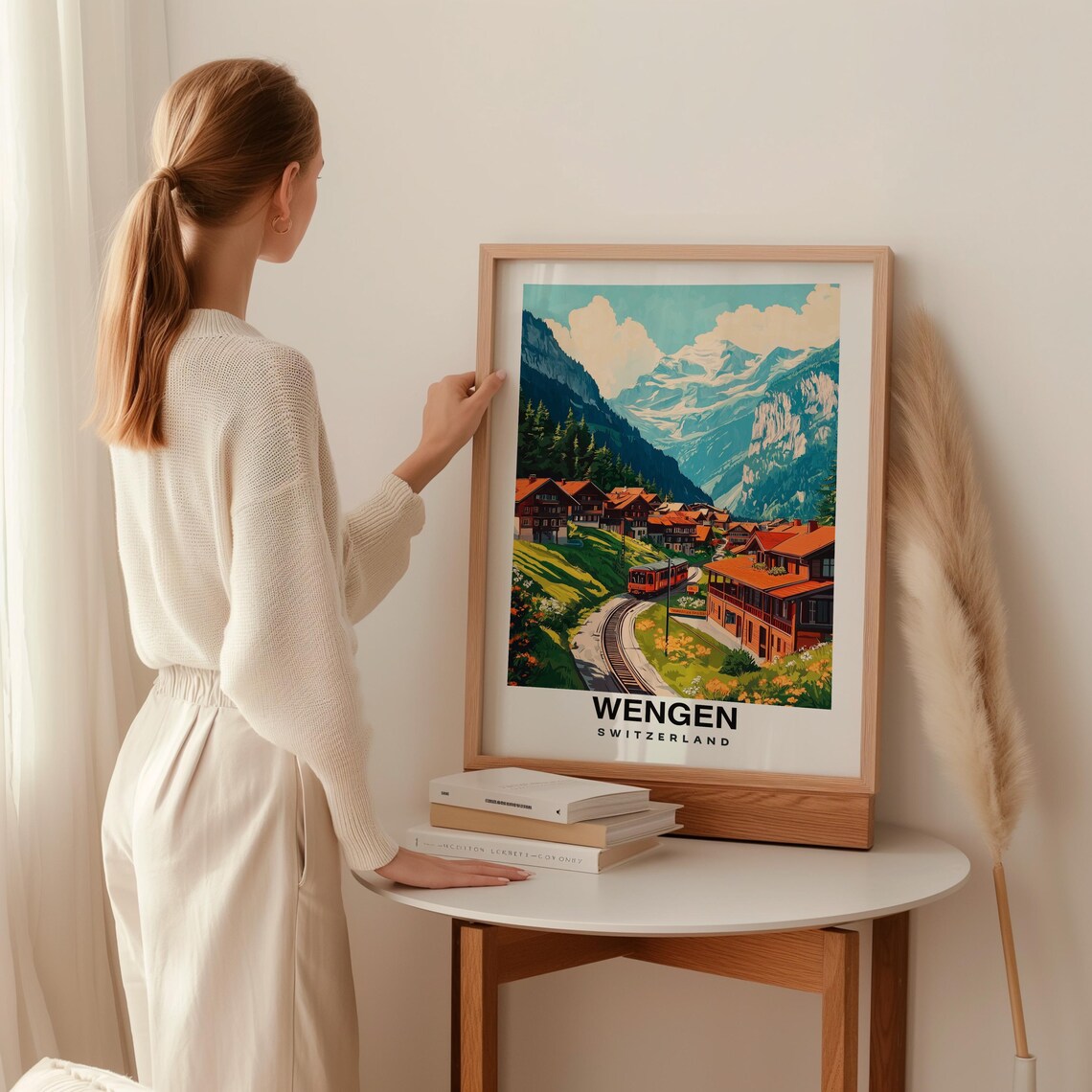 Wengen Travel Print Wengen Ski Poster Switzerland Ski Poster Wengen Ski Resort Print Swiss Culture Swiss Luxury - Image 2