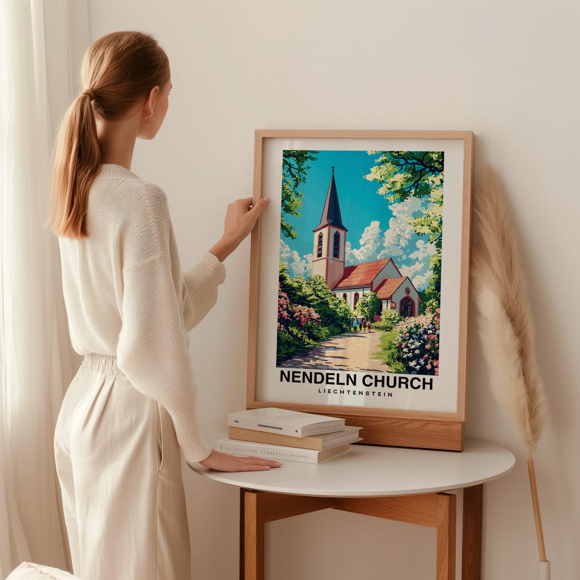 Nendeln Church Travel Print Wall Art Nendeln Liechtenstein City Print Nendeln Church Travel Gift Nendeln Church Poster Travel Gift - Image 2