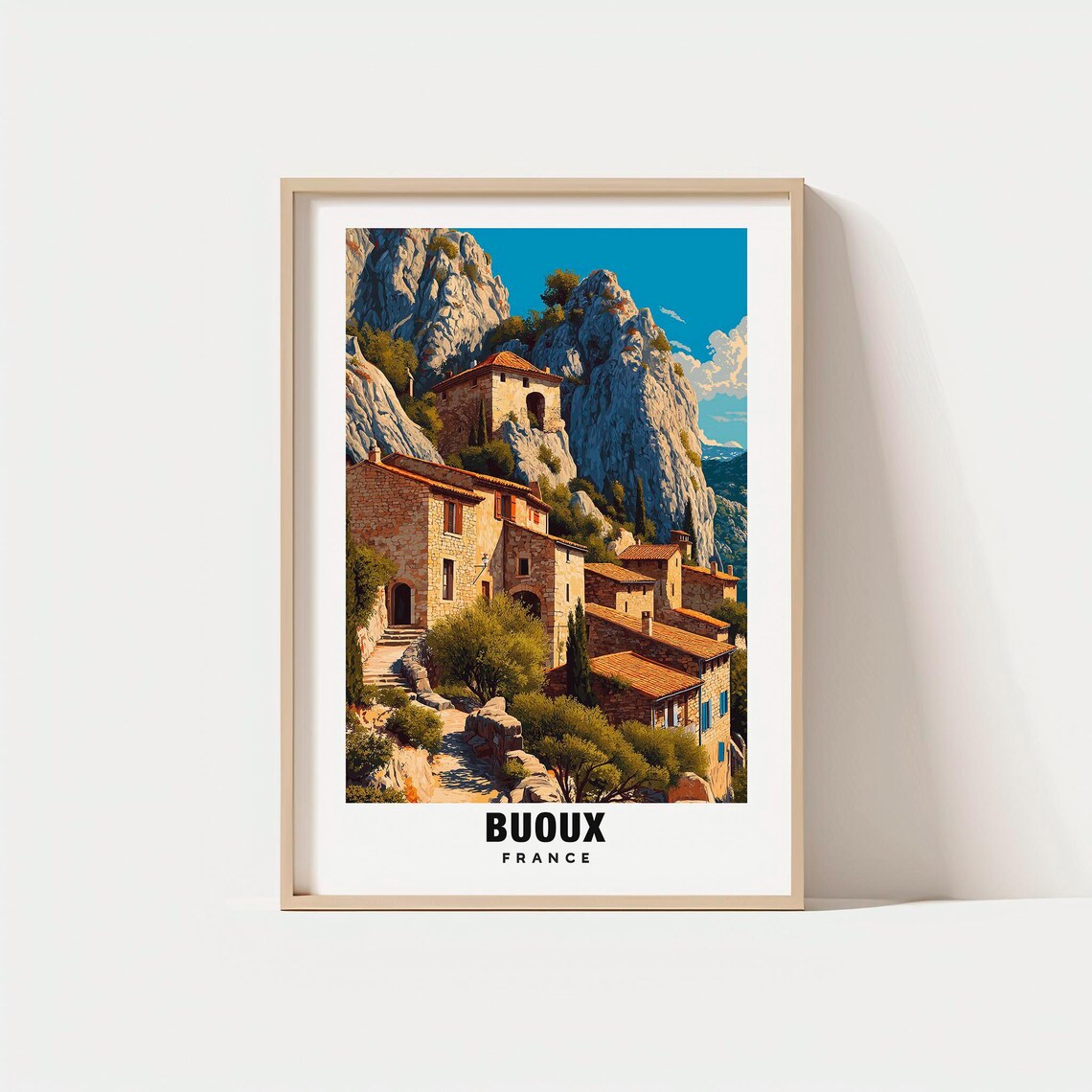 Buoux France Hilltop Stone Village Sunny Countryside View Poster