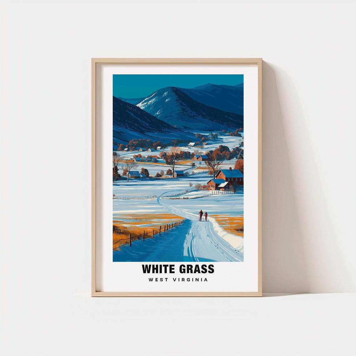 White Grass West Virginia Cross Country Skiing Winter Travel Poster