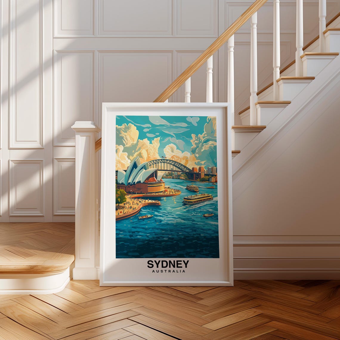 Sydney Print Australia Poster Travel Wall Art Cityscape Print Scenic Art Landmark Decor Coastal Print Urban Poster Travel Poster