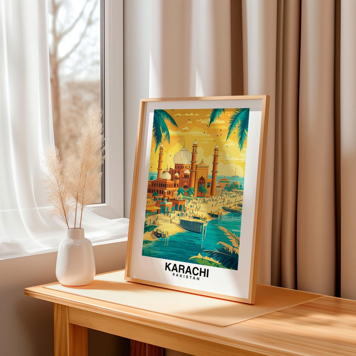 Karachi Travel Print Wall Art Karachi Pakistan City Print Karachi Travel Gift Karachi City Poster Travel Gift - Image 3