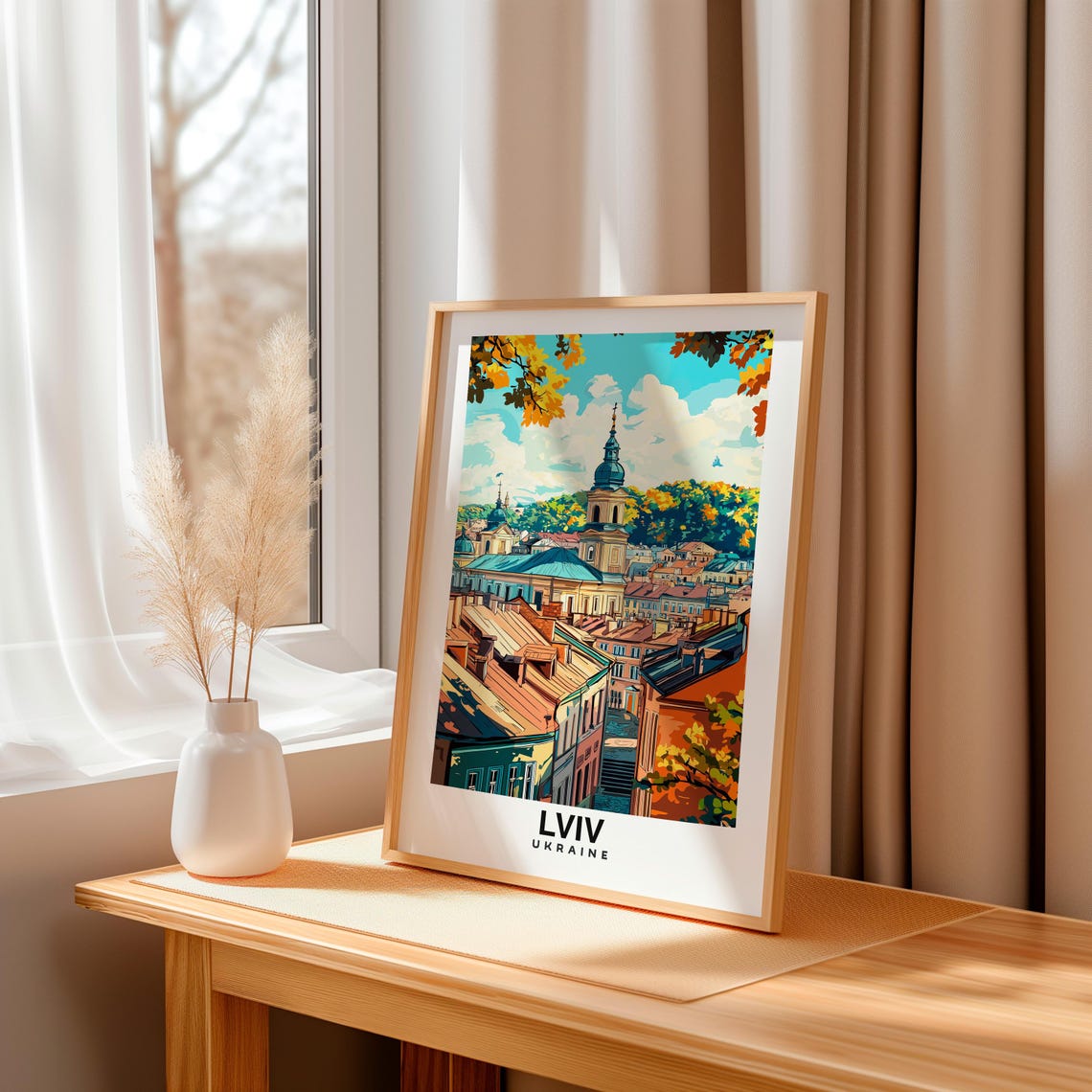 Lviv Old Town Travel Print Wall Art Lviv Ukraine City Print Travel Gift Lviv City Poster Ukraine Culture Europe Art - Image 3