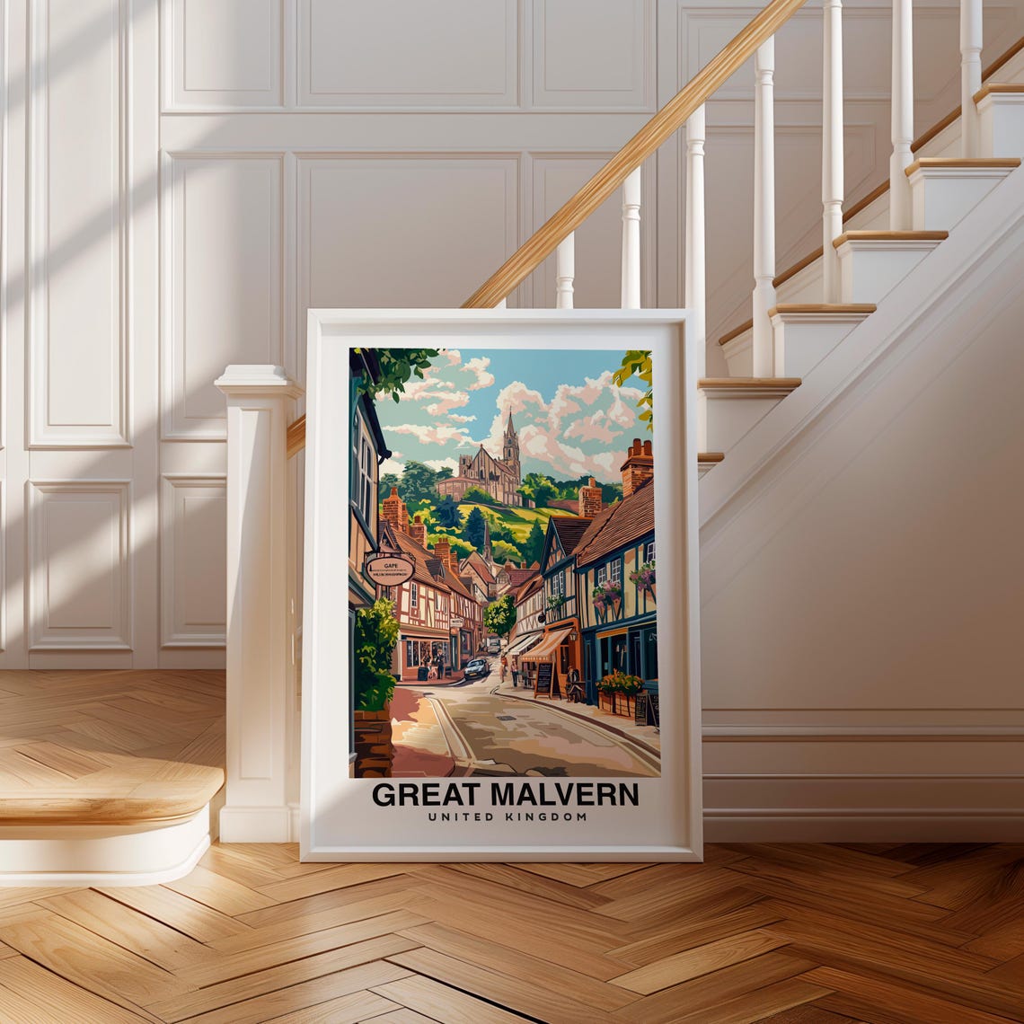 Great Malvern Print England Poster Travel Wall Art Uk Poster Scenic Print Countryside Art Historic Decor Nature Print Travel Poster