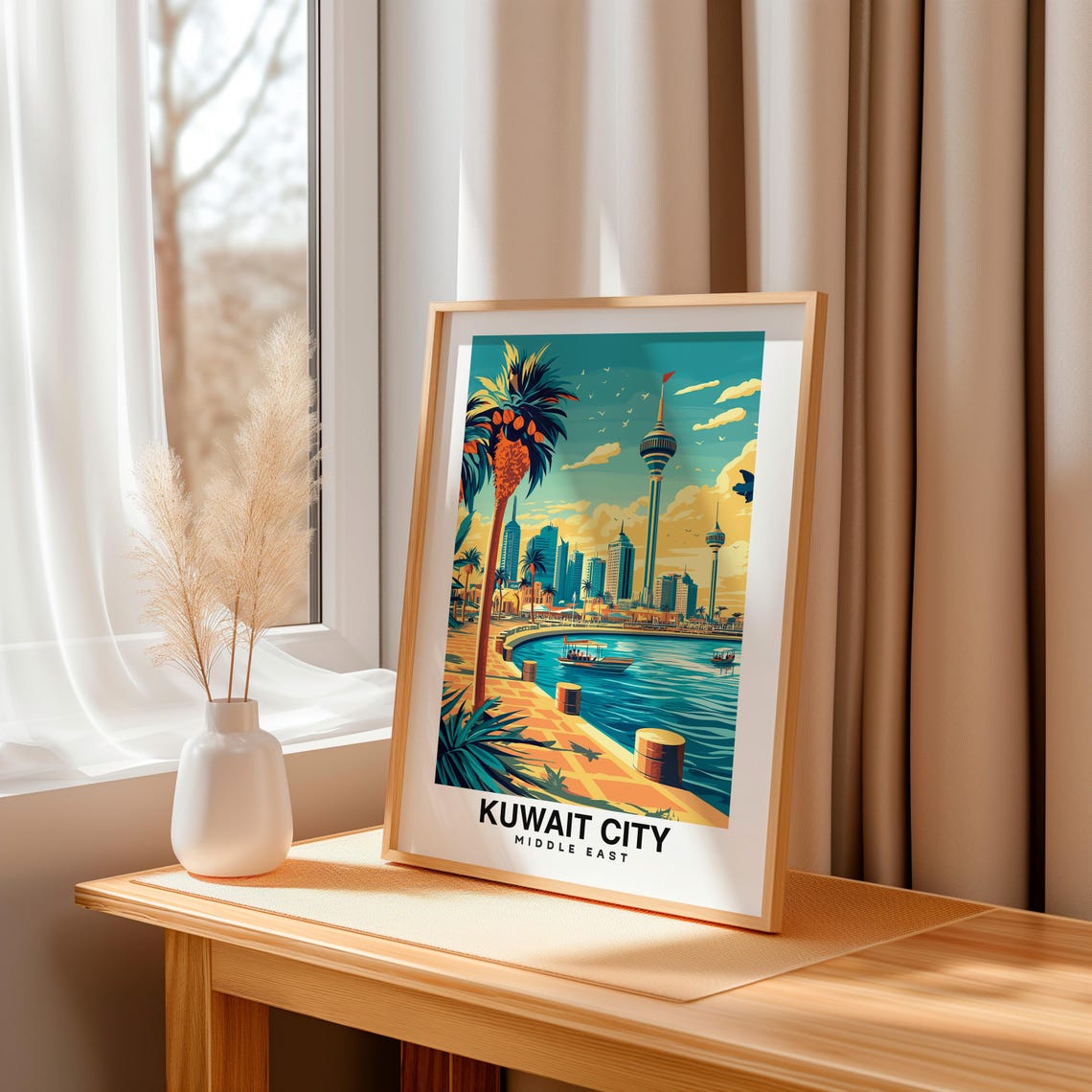 Kuwait City Travel Print Wall Art Kuwait City Kuwait City Print Kuwait City Travel Gift Kuwait City City Poster - Image 3