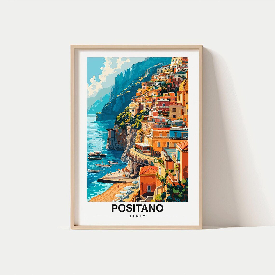 Positano Italy Travel Print Wall Art Positano Italy City Print Positano Italy Travel Gift Positano Italy Poster