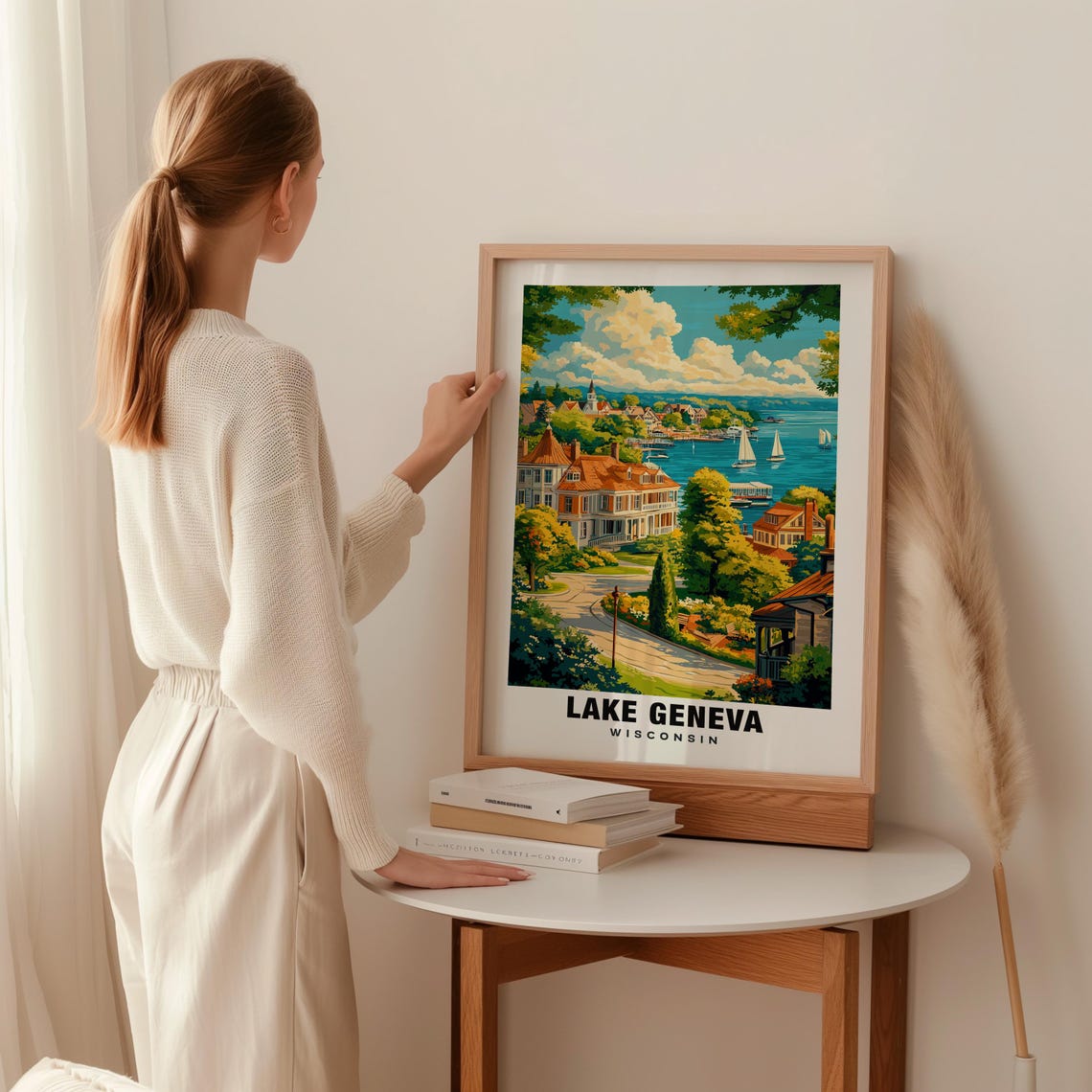 Lake Geneva Print Wisconsin Poster Lake Geneva Views Lake Geneva Landmarks Lake Geneva City Wisconsin Charm Lake Geneva Beauty - Image 2