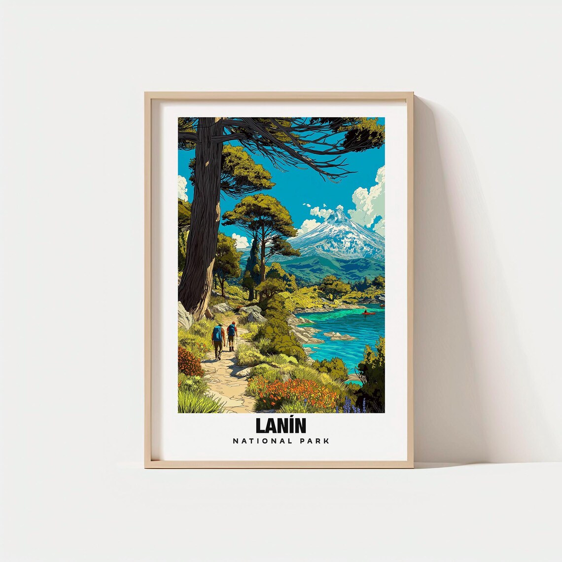 Lanín National Park Argentina Andes Volcano Lake Hiking Poster