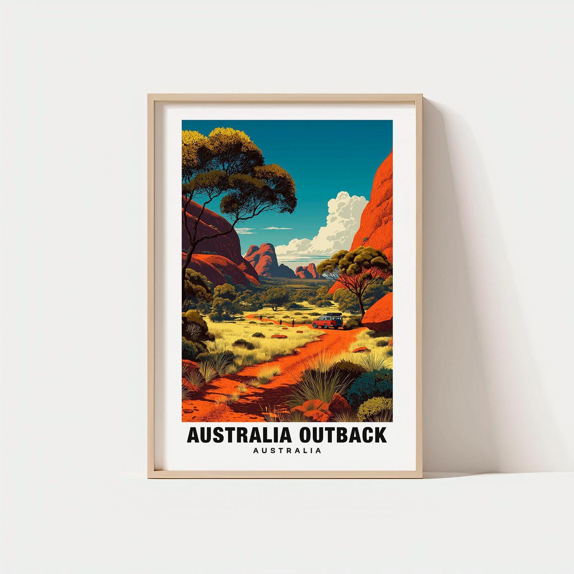 Australia Outback Red Desert Road 4WD Outback Adventure Poster
