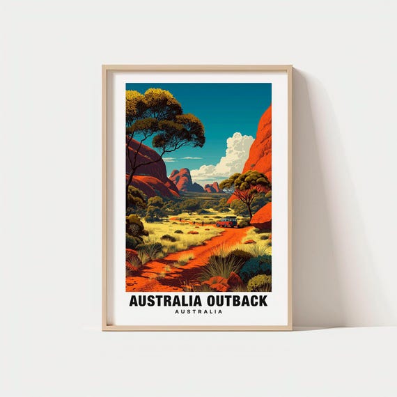 Australia Outback Print Poster Views Desert Landscapes Charm Beautyaustralia Art