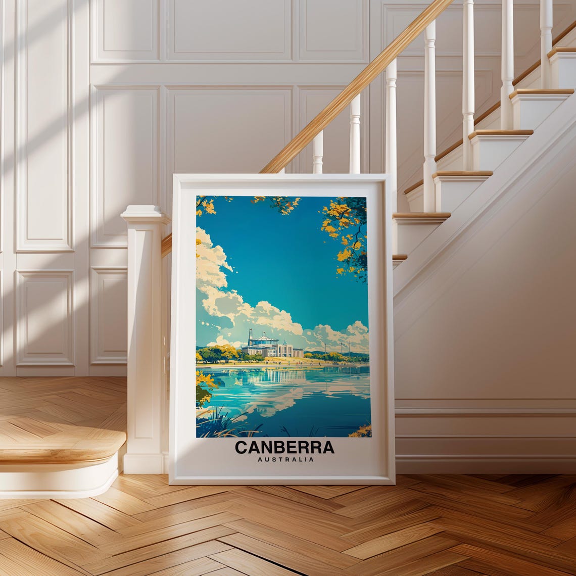 Canberra Print Australia Poster Travel Wall Art Cityscape Print Scenic Art Urban Decor Nature View Travel Poster Aussi Culture