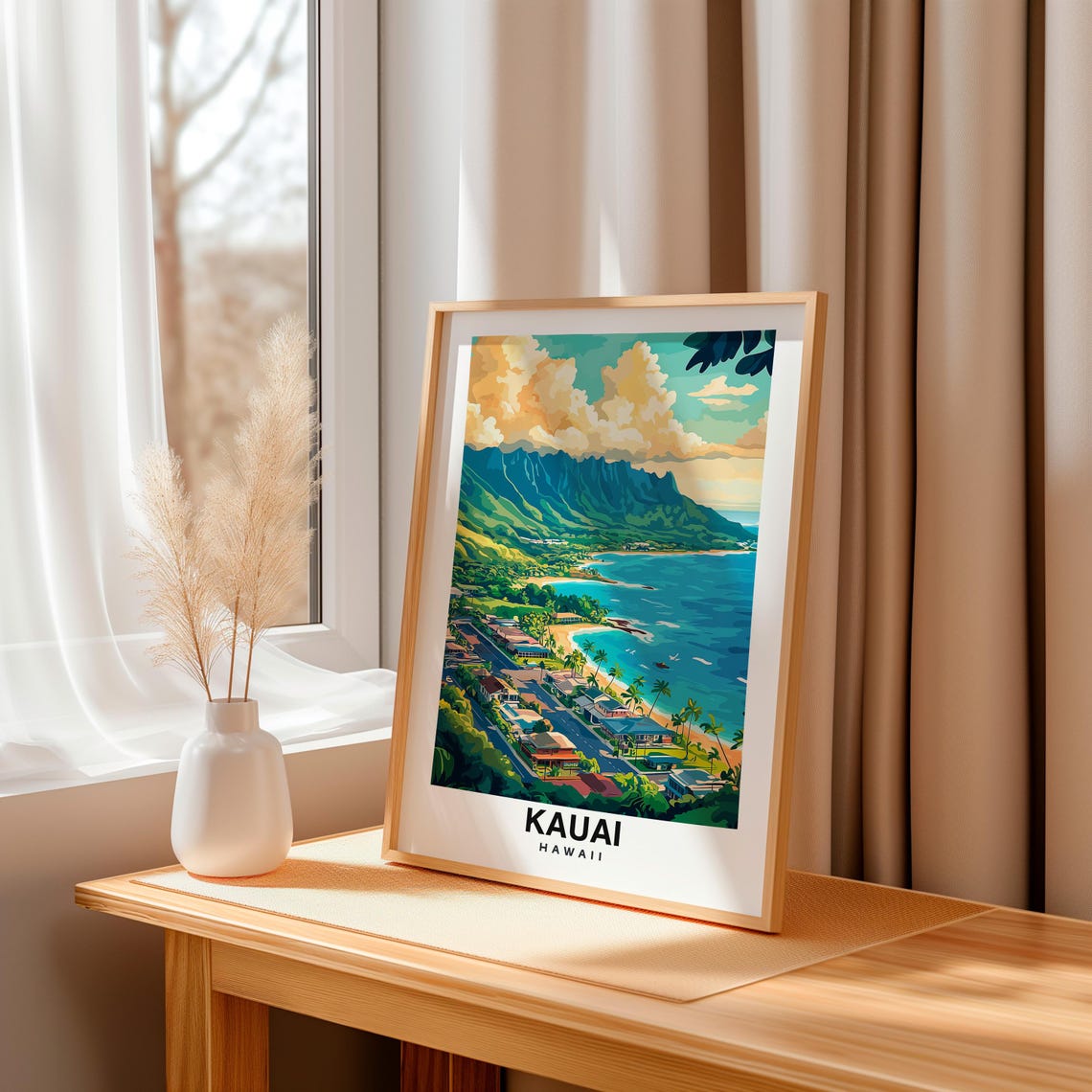 Kauai Print Hawaii Poster Travel Wall Art Island Print Usa Poster Tropical Art Scenic Decor Coastal Print Travel Poster - Image 3