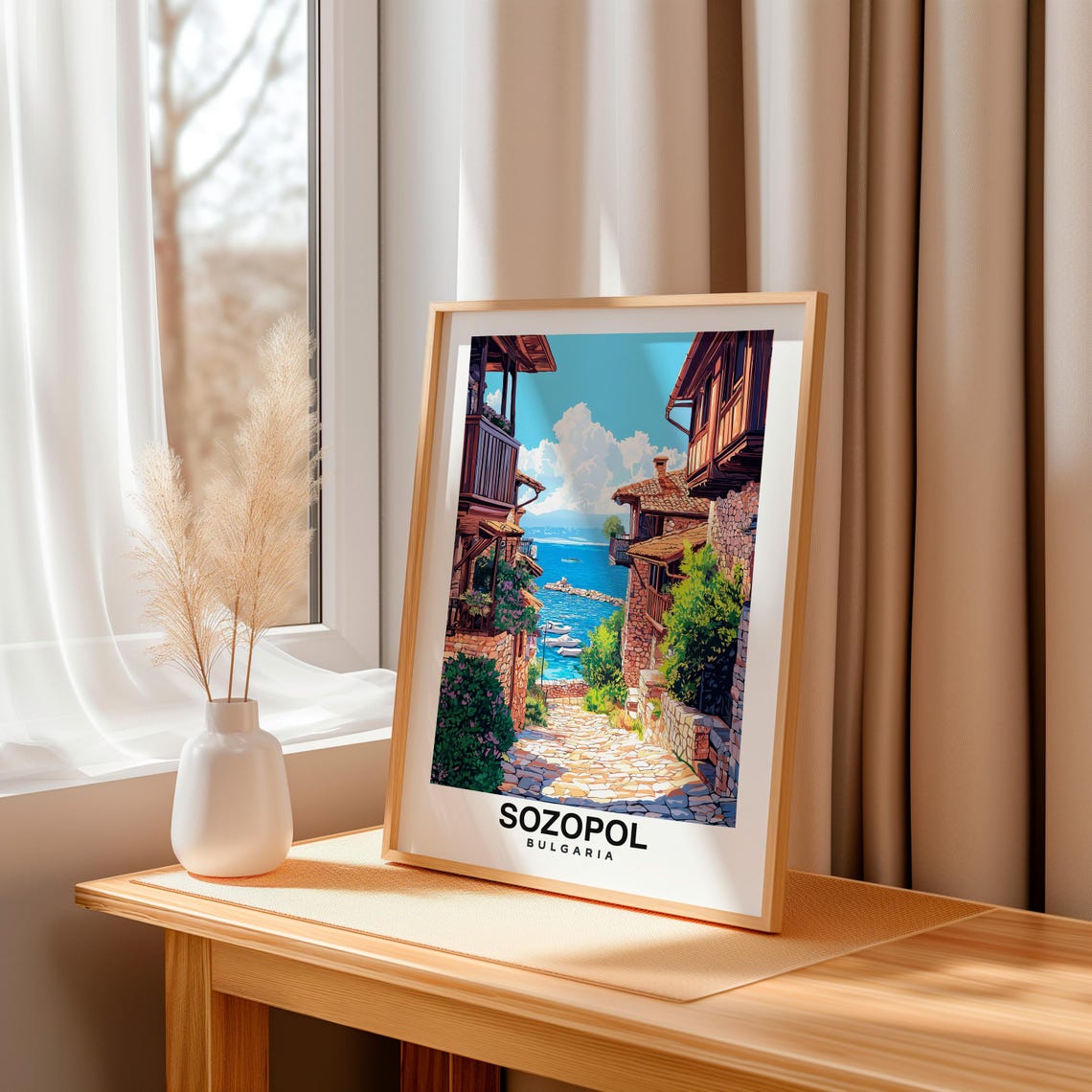 Sozopol Travel Sozopol Bulgaria City Print Sozopol Old Town Travel Gift Sozopol Old Town Poster Travel Gift Bulgaria Culture Europe - Image 3
