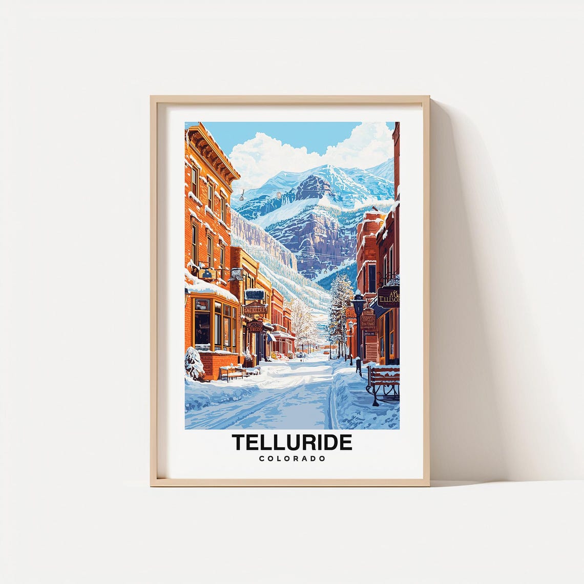 Telluride Travel Print Telluride Ski Poster Colorado Ski Poster Telluride Ski Resort Print Colorado Culture Usa Print