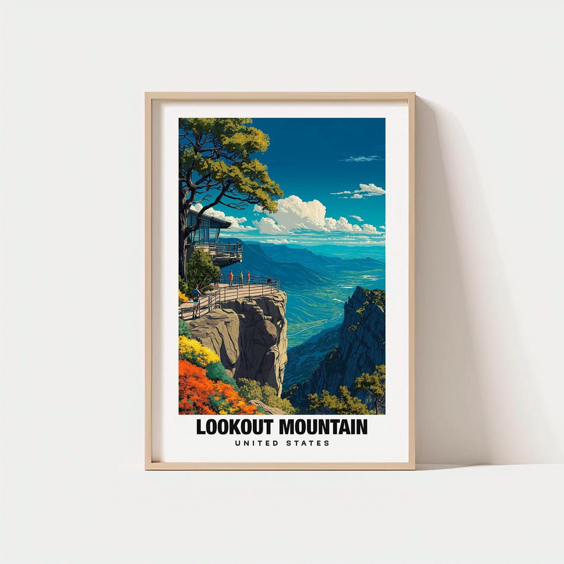 Lookout Mountain Scenic Cliff Overlook and Valley View Travel Poster