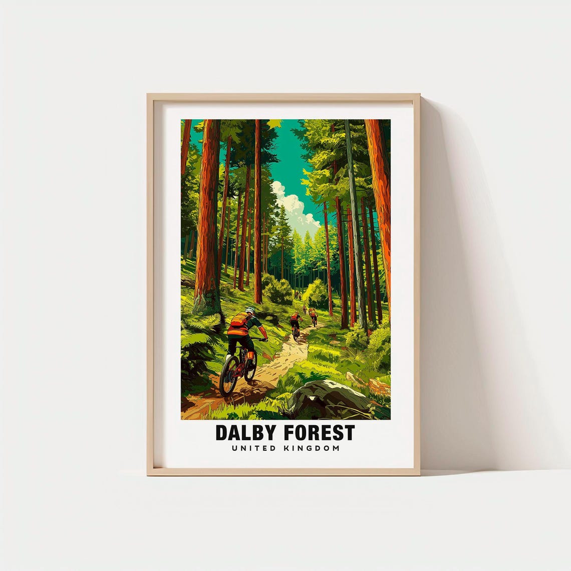 Dalby Forest United Kingdom Mountain Biking Woodland Trail Poster