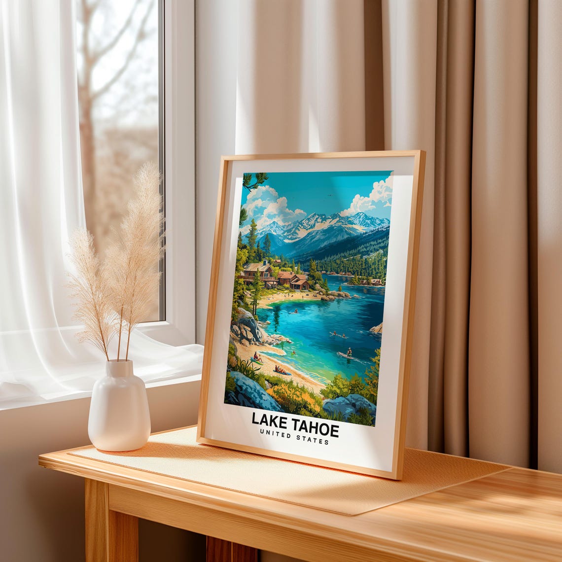 Lake Tahoe National Park Travel Print Wall Art Lake Tahoe National Park City Print Lake Tahoe National Park Travel Gift Lake Tahoe - Image 3