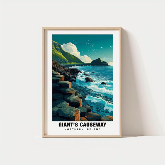 Giants Causeway Northern Ireland Hexagonal Basalt Rocks Poster