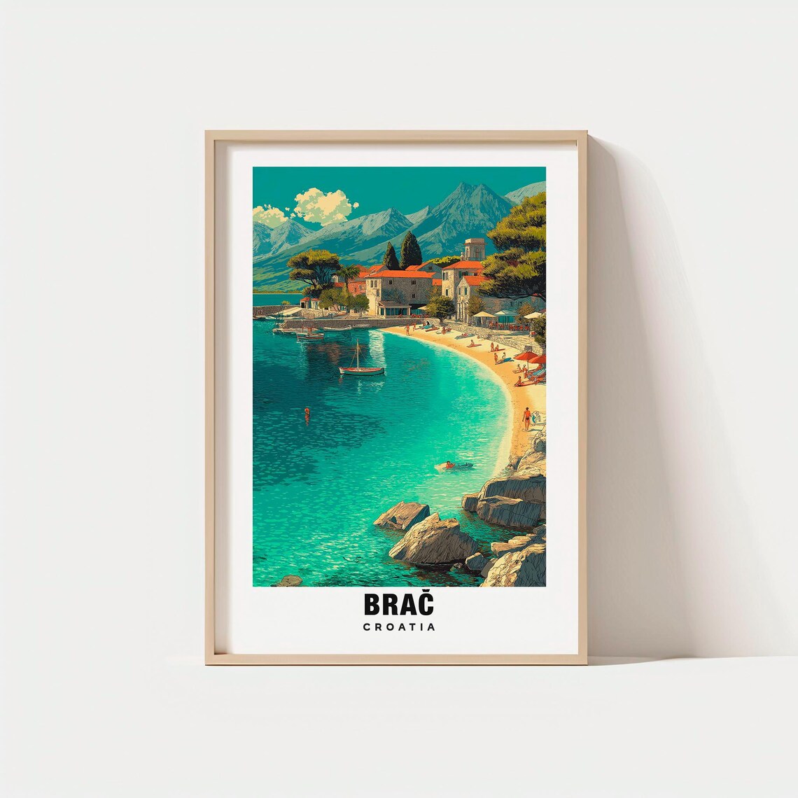 Brac Croatia Island Beach Turquoise Adriatic Sea Travel Poster