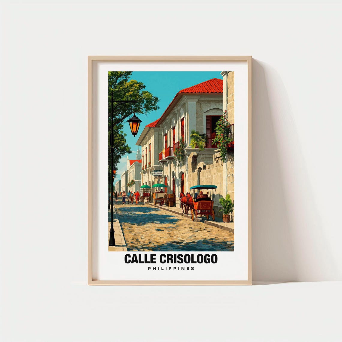 Calle Crisologo Philippines Vigan Historic Cobblestone Street Poster