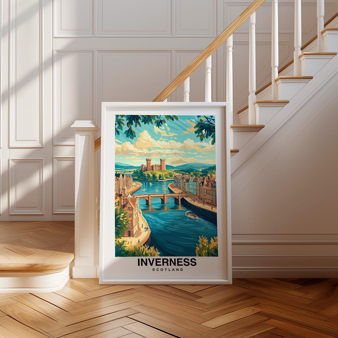 Inverness Print Scotland Poster Travel Wall Art Highland Print Uk Poster Scenic Art Europe Print Cityscape Decor Travel Print