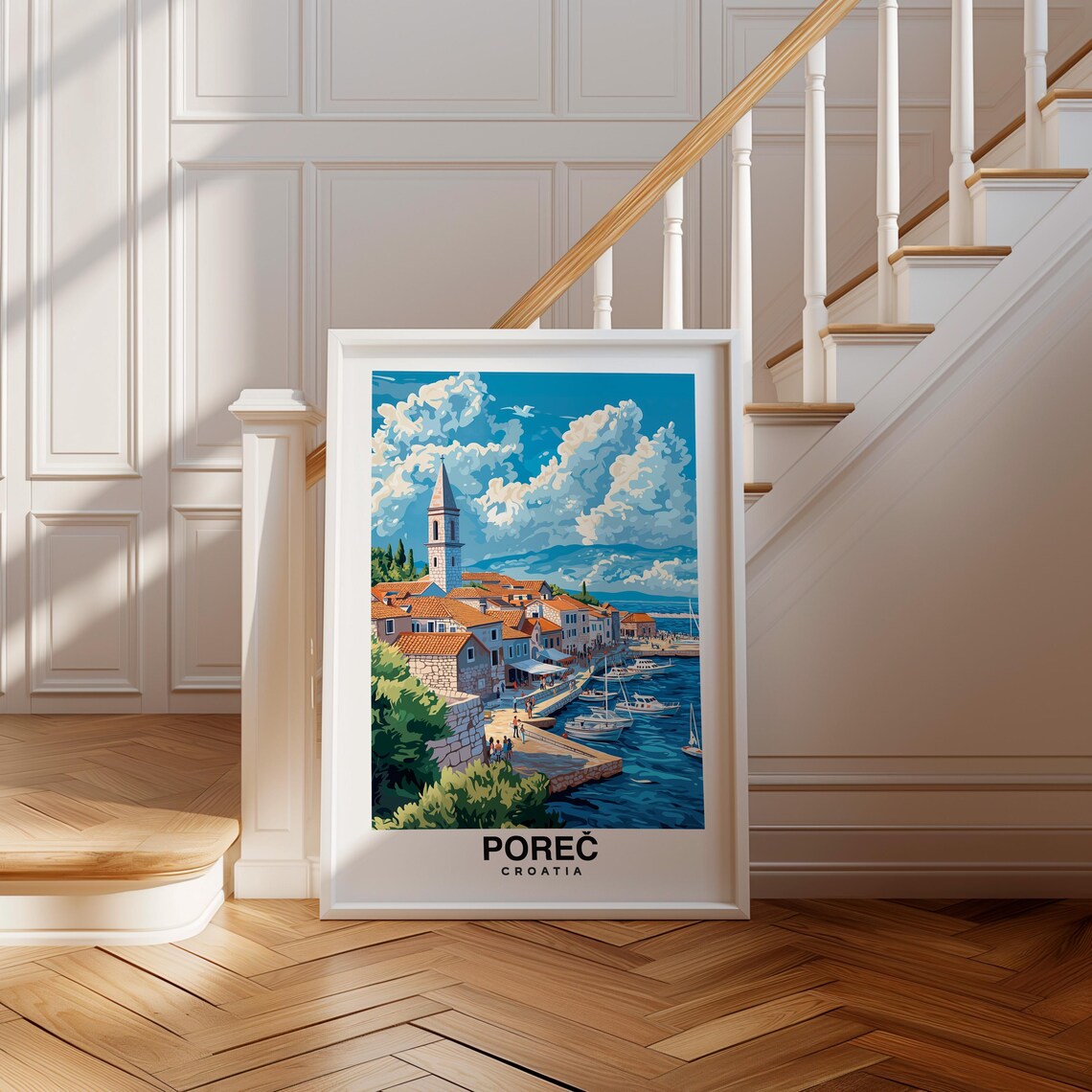 Pore Print Croatia Poster Travel Wall Art Coastal Print Scenic Art Historic Decor Mediterranean Print Travel Poster Croatian Art