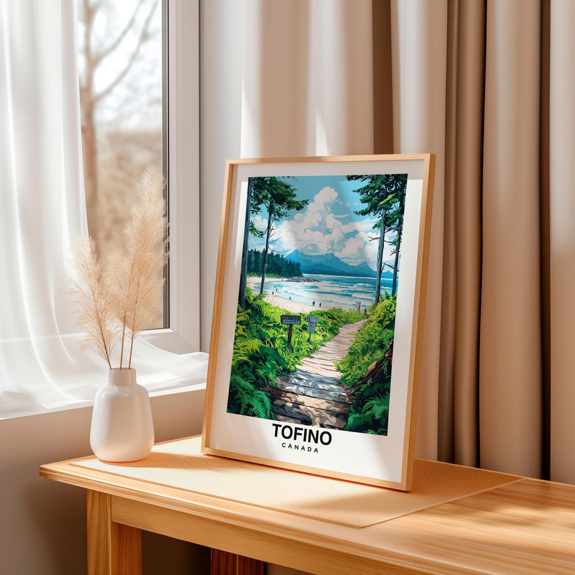 Tofino City Print Tofino Travel Poster Canada Travel Gift Tofino Canada Poster Tofino Gift Canadian Culture - Image 3