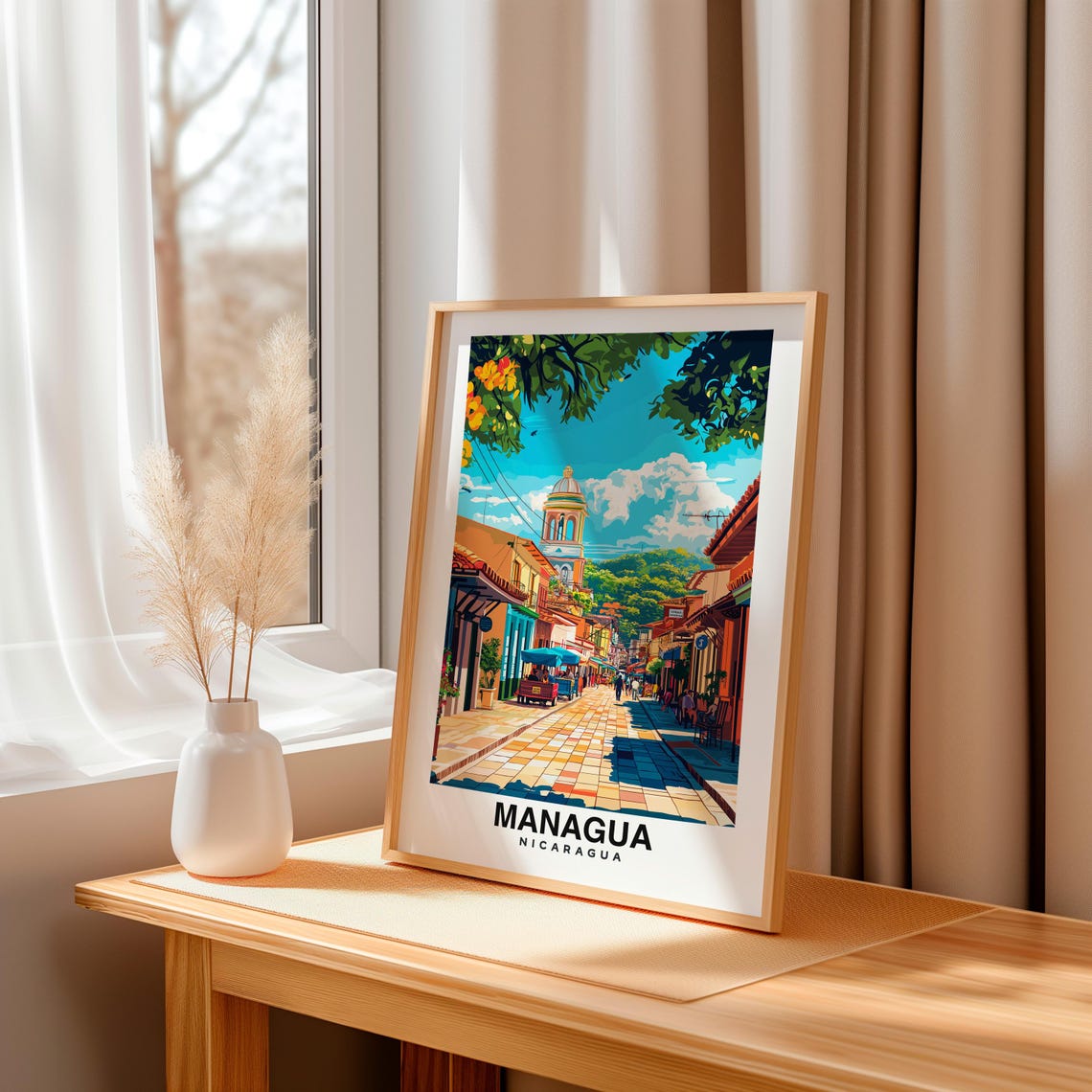Managua Travel Print Wall Art Managua Nicaragua City Print Managua Travel Gift Managua City Poster Travel Gift - Image 3