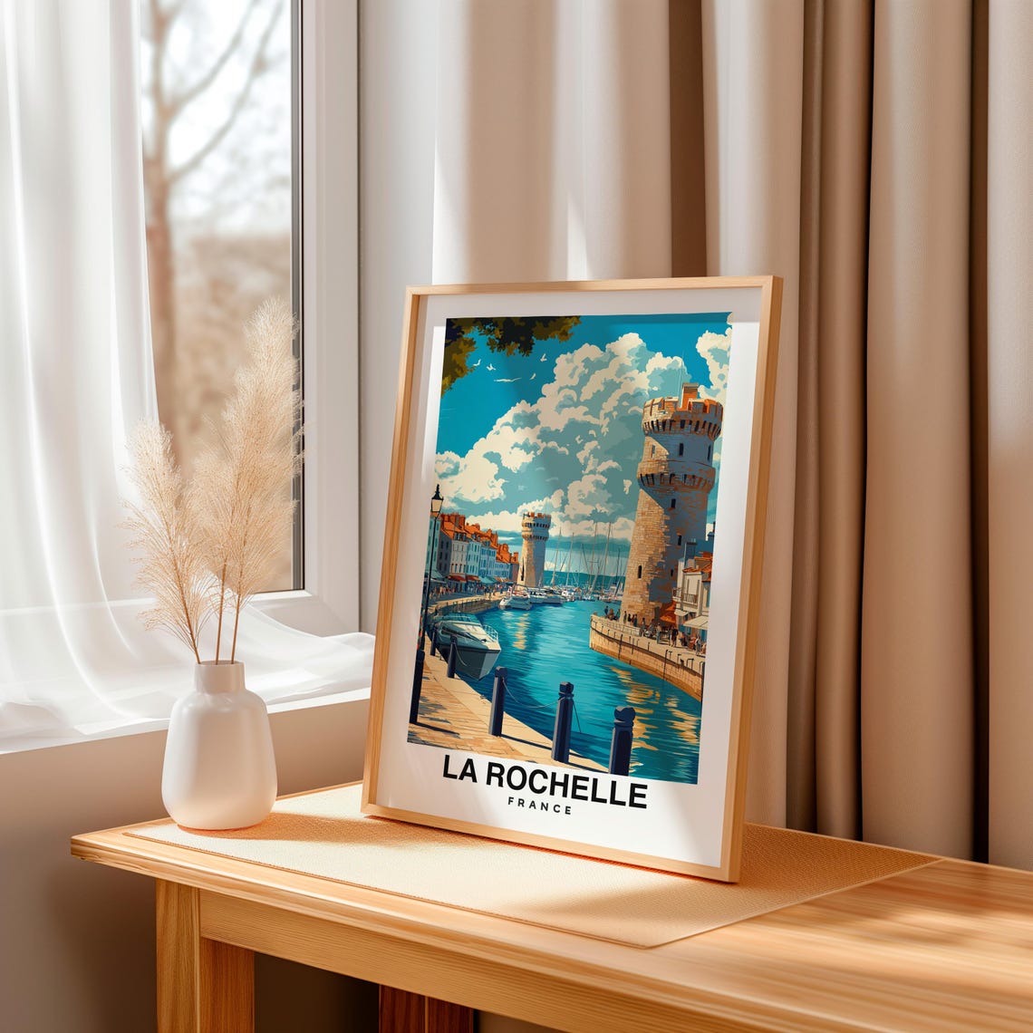 La Rochelle Print France Poster Travel Wall Art Coastal Print Europe Poster Harbor Art Scenic Decor Seaside Print Travel Poster - Image 3