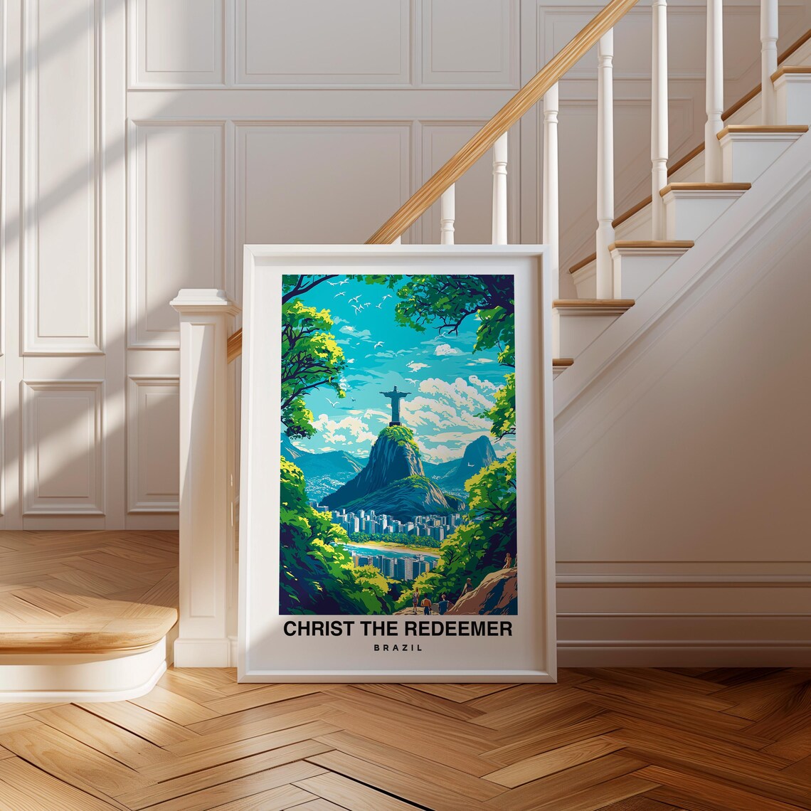 Christ the Redeemer Above Rio de Janeiro Brazil Travel Poster