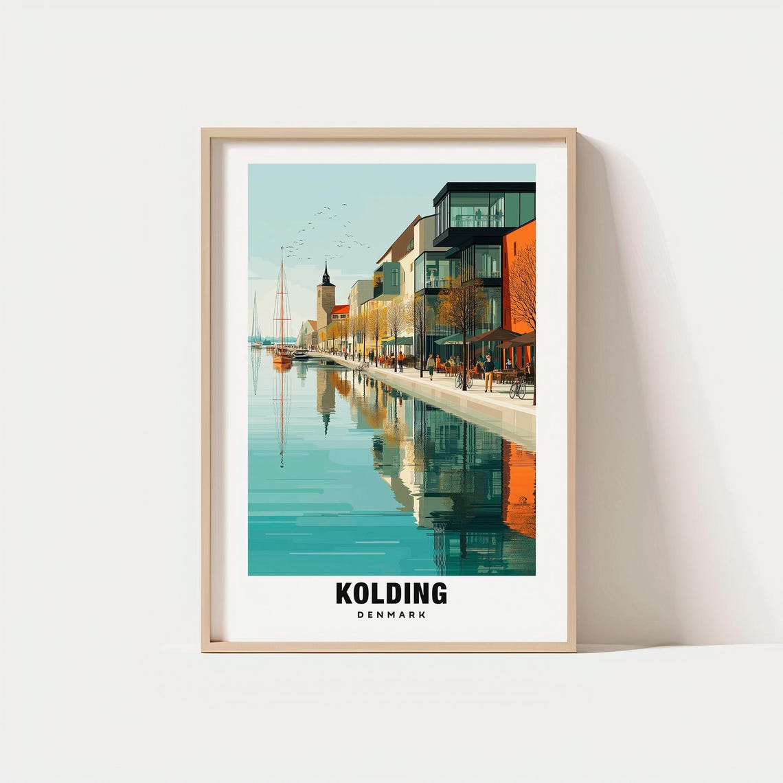 Kolding Print Denmark Poster City Views Travel Art Historic Charm Scenic Streets Urban Beauty Cultural Escapedanish Landscape
