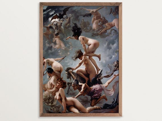 Witches Go To Their Sabbath, Dark Academia Art Print