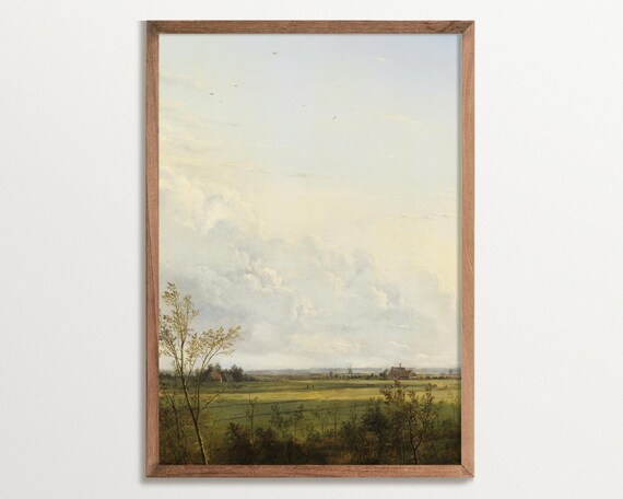 Cloud Painting Print, Vintage Landscape Poster
