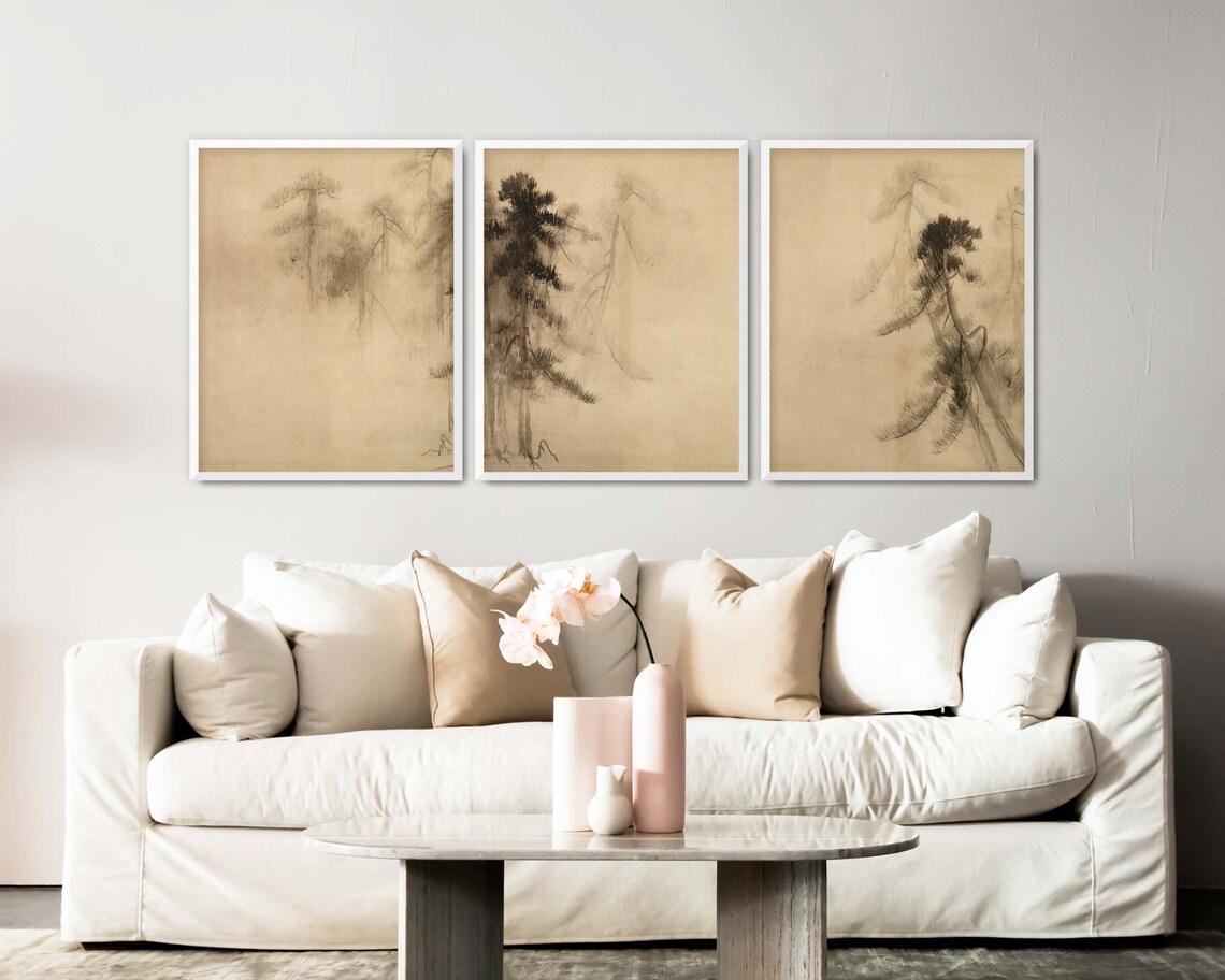 Wabi Sabi Pine Tree Sketch, Minimalist Art Print - Image 2