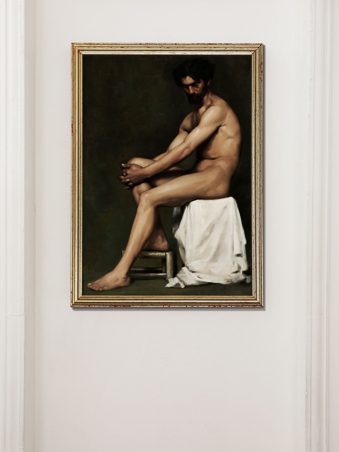 Male Nude Portrait, Moody Figure Art Print - Image 2