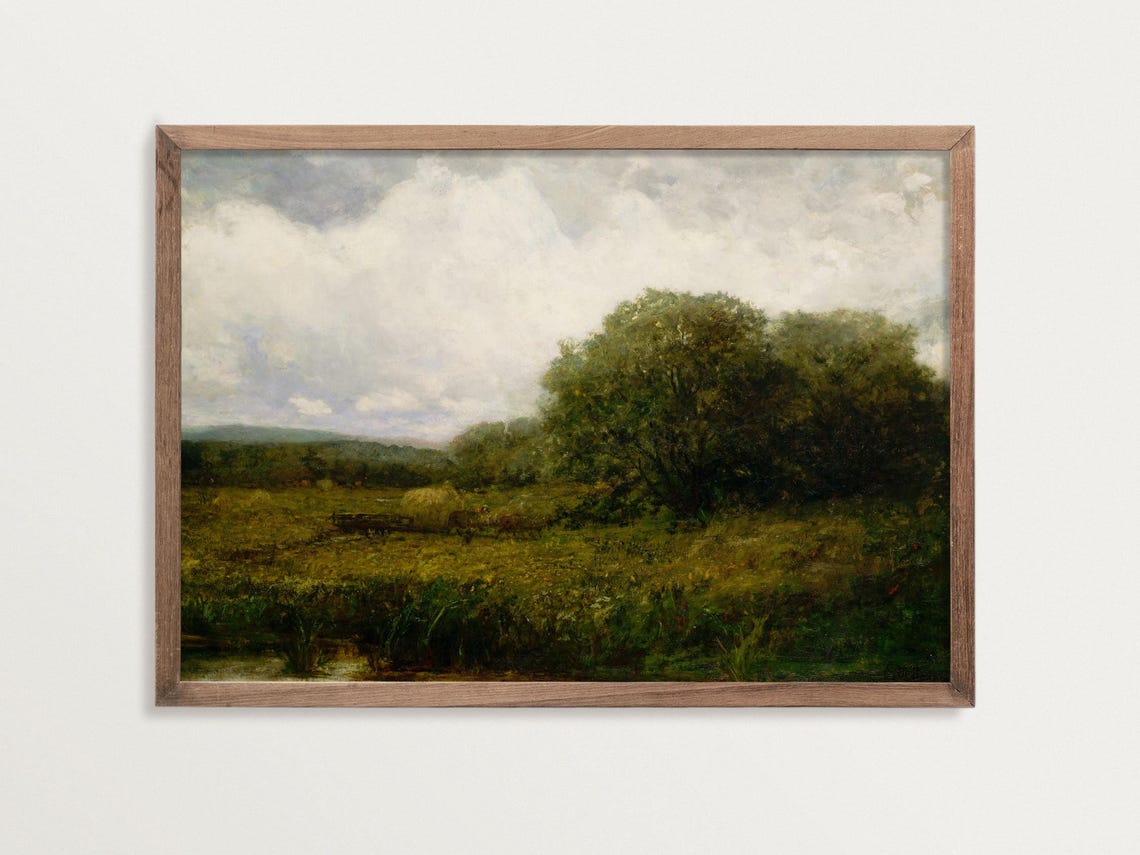 Moody Landscape Painting, Rural Landscape Art Print