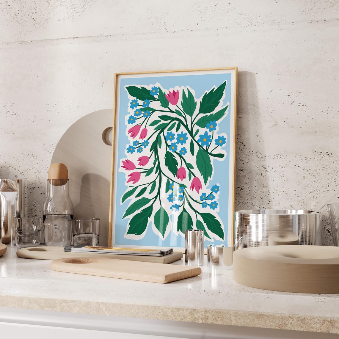 Spring Floral Botanical Boho Art Print - Image 2